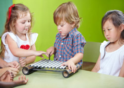 group of kids doing an activity